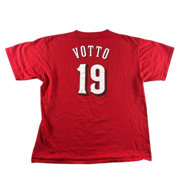 Cincinnati Reds Joey Votto Graphic Shirt Men’s XL Majestic Helmet Jersey Y2K - Picture 3 of 13